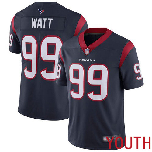 Houston Texans Limited Navy Blue Youth J J  Watt Home Jersey NFL Football #99 Vapor Untouchable